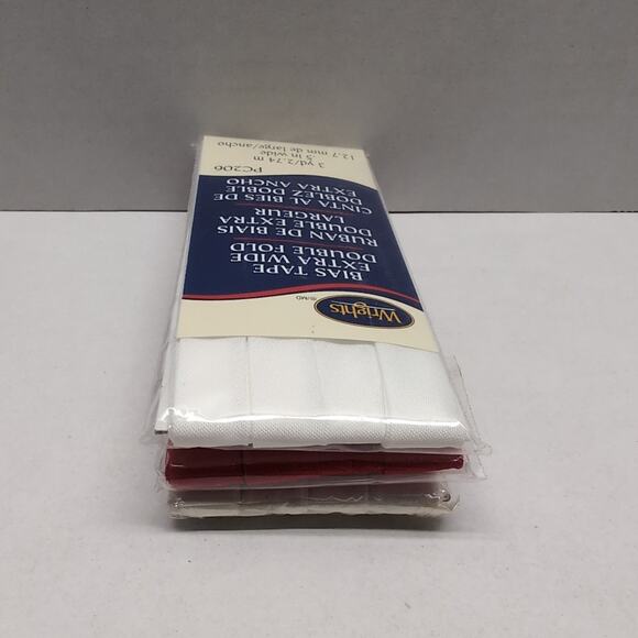 Lot of 3 Wrights Extra Wide Double Fold Bias Tape Quilt Binding White Red - Picture 4 of 7